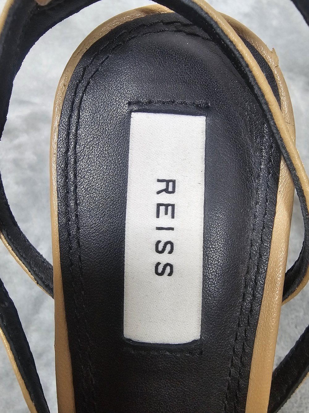 REISS Tan Strappy Square-Toe Sandals Sz 39 - Picture 8 of 12